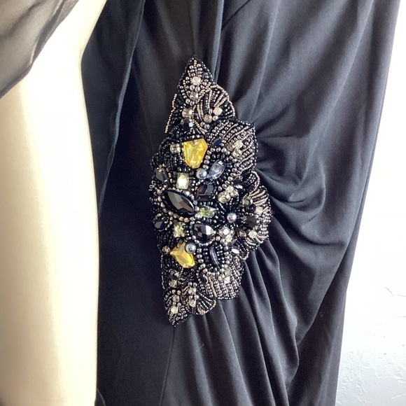 David Meister Long Sleeve Dress Size 20W Black - Picture 7 of 9